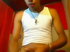 Latino twink jerks his junk on cam