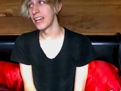the skinny blond twink has a big cock