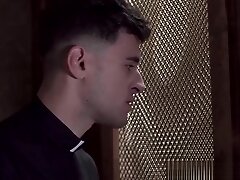 Priest sucks twink off after confession and rides him raw