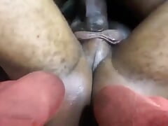 Threesome Fuck with Two Huge Dicks