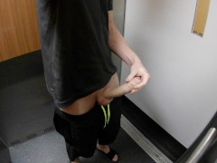 SUPER CLOSE TO GET CAUGHT!! JERK-OFF IN STAIRCASE/STAIRWELL. TWO HUGE LOADS