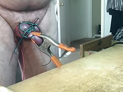 CBTluvr's 8 jan CBT show with alligator clips upside down balls bondage, needles, assfuck and cumshot ending
