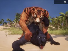 'Wild Life / Gay Furry Porn Black Wolf with Tiger'