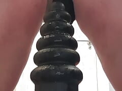 97mm staged anal destroyer in the last hoop breaking the anus all the way. Full anal insertion. Session 109. 20240203