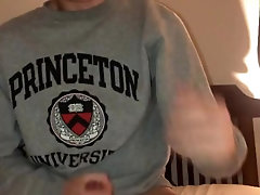 '19 year old college frat boy jerks of wearing sweatshirt'