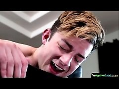 Tight assed twink ass fingered and licked