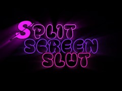 'queer slut plays with toys in sexy split screen edit'
