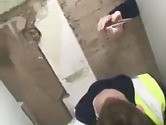 British Builders film lad wanking in the construction site