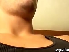 Piss loving twink sucks a dick and receives cum in mouth