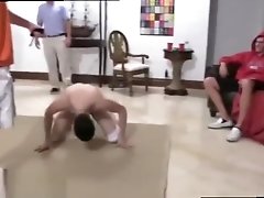 Masturbating college men and young gay boys fucking at sleep over party