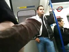 Hard cock out in London tube